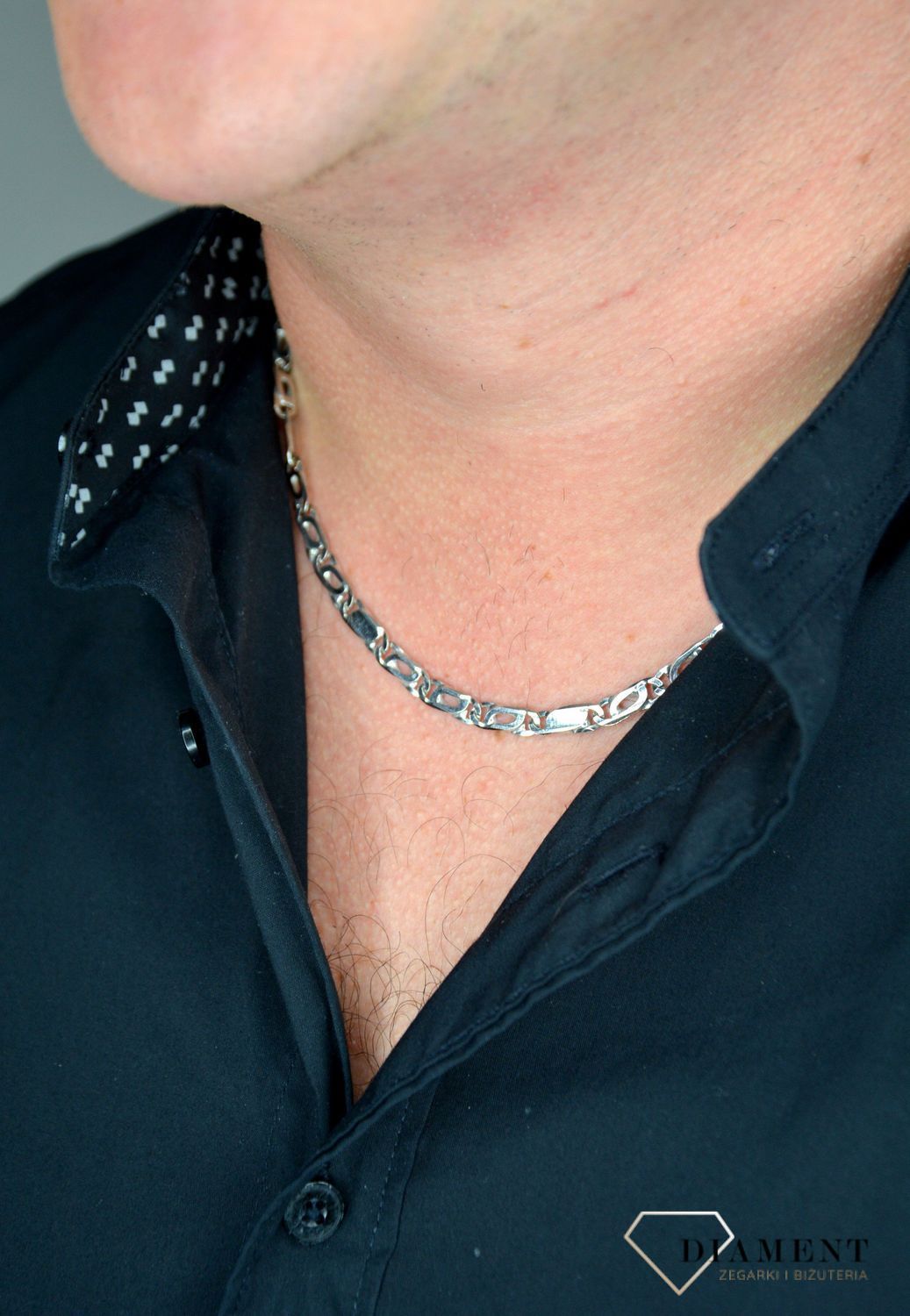 Złoty łańcuszek 585 białe złoto 5 mm DIA-LAN-1197-585 5mm.jpg